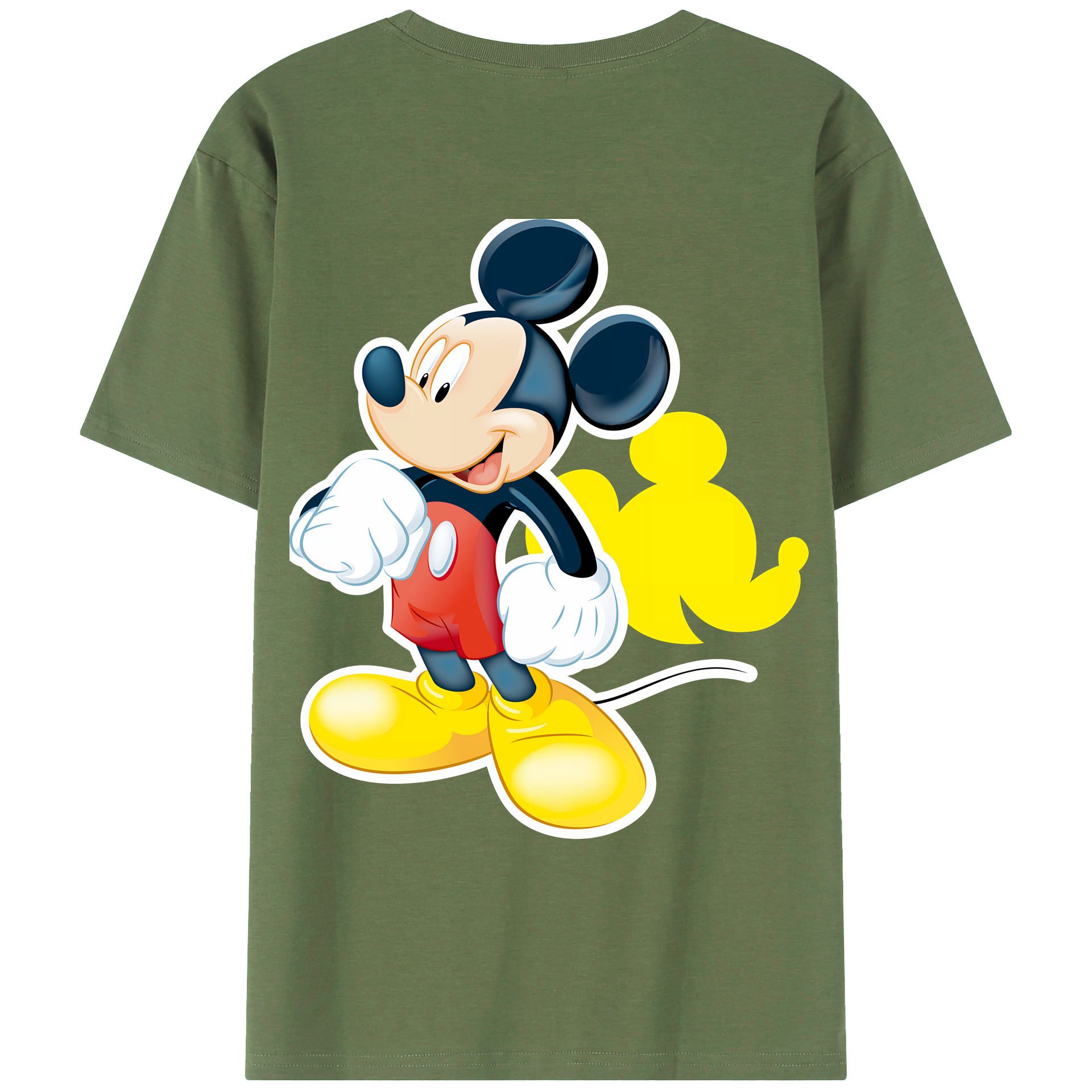 （画像用） ミッキーマウス Mickey Mouse 綿100％ メンズ半袖Tシャツ（バックプリント） 通気性
